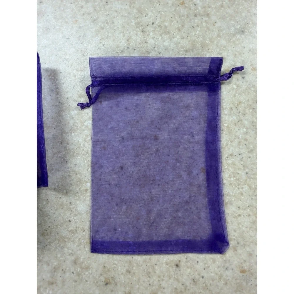 50 pcs Sheer Organza Drawstring Gift Bags, Jewelry, Wedding, Party Favor Pouch